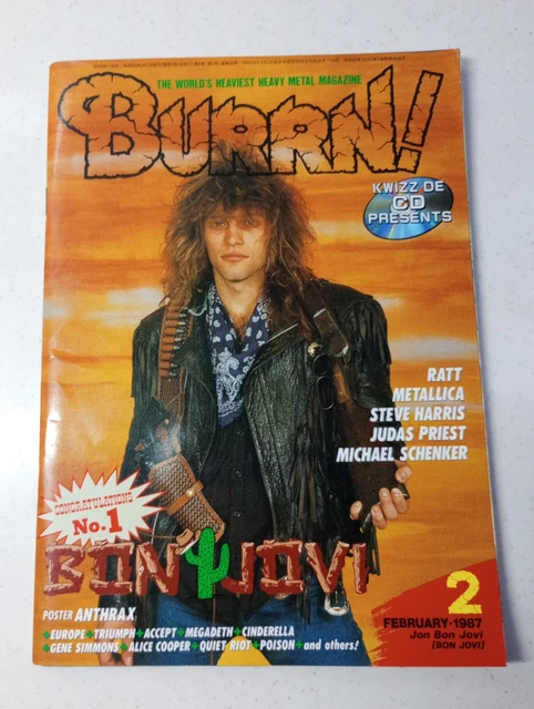BURRN! JAPAN MUSIC Magazine Feb 1987 Bon Jovi, Judas Priest