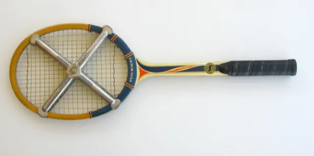 Raquette Tennis bois ancienne -SNAUWAERT NOBLESSE Manche L5 et presse raquette