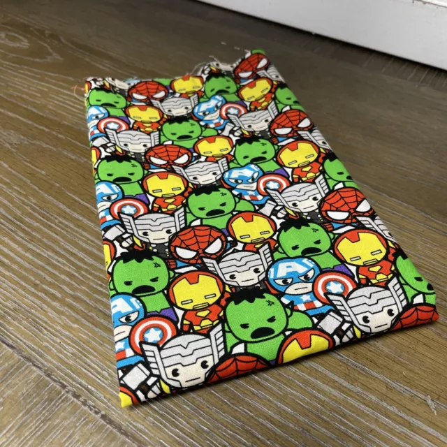 Marvel Chibi Mini Cute Avengers Thor Spiderman Hulk Fabric 1/2 yd Cotton Woven
