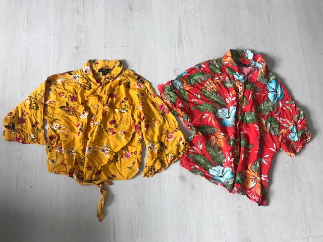 Bundle 2 brightly coloured girls crooped tops age 12