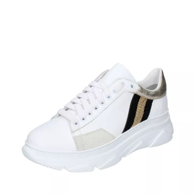 Chaussures Femme STOKTON 37 Ue Baskets Blanc Cuir EY963-37