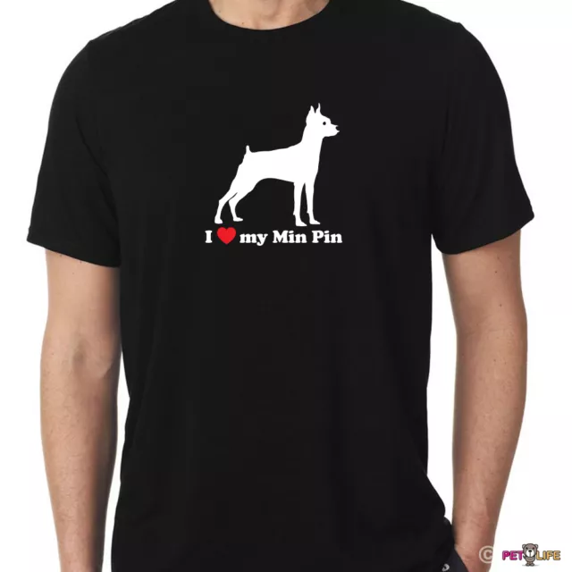 T-shirt I Love My Miniature Pinscher profil épingle miniature