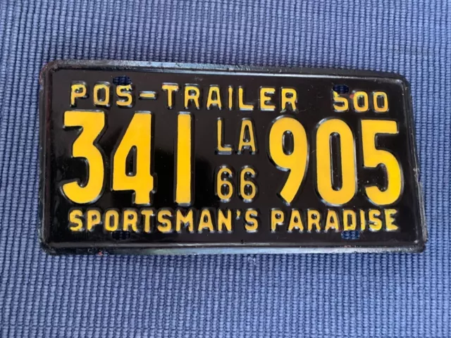 1966 Trailer Louisiana License Plate 