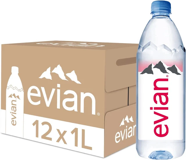 Evian Natural Mineral Water, 12 X 1L