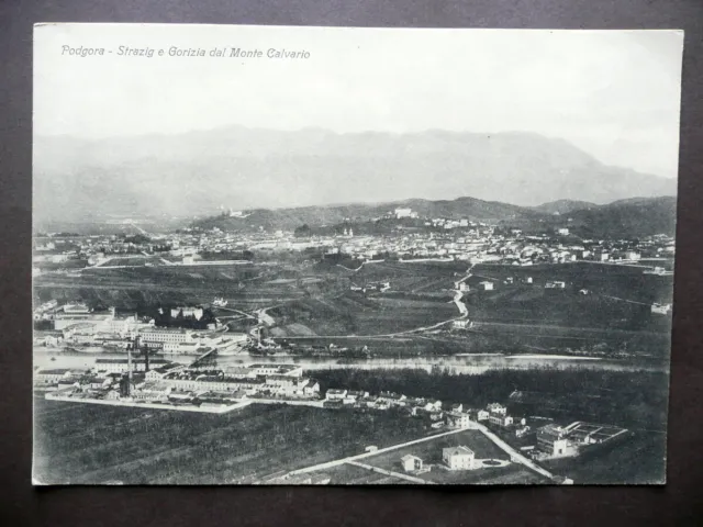 Podgora-Strazig e Gorizia dal Monte Calvario Cartolina Gigante Tip. A. Pertot