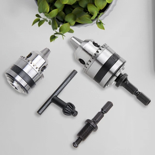 0.6-6mm Keyless Chuck with 1/4 Inch Hex Shank 3/8-24UNF Metal for Impact Driver