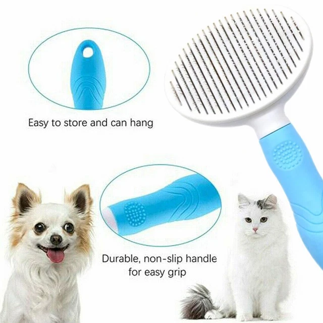 Pet Dog Cat Clean Grooming Self Cleaning Slicker Brush C.I8 Hair Massage F2X3