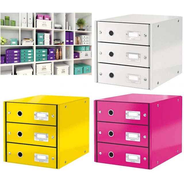 Schubladenbox Click & Store WOW, 3 Schübe, weiß LEITZ 6048-00-01 (4002432396894)