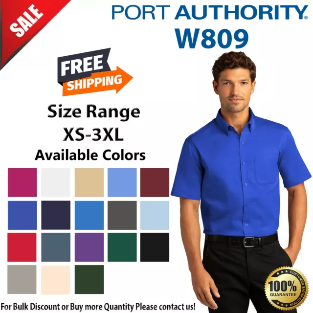 Port Authority W809 Mens Short Sleeve SuperPro React Twill Dress Shirt