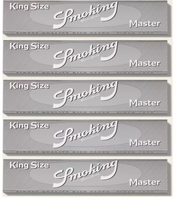 1 boîte (50x) Smoking Master King Size Papers ultra-lim feuilles argent argent 2