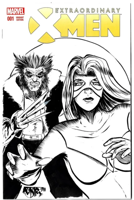 Extraordinary X-Men #1 (2016) Marvel Sketch Cover Variant Comic W Original Art