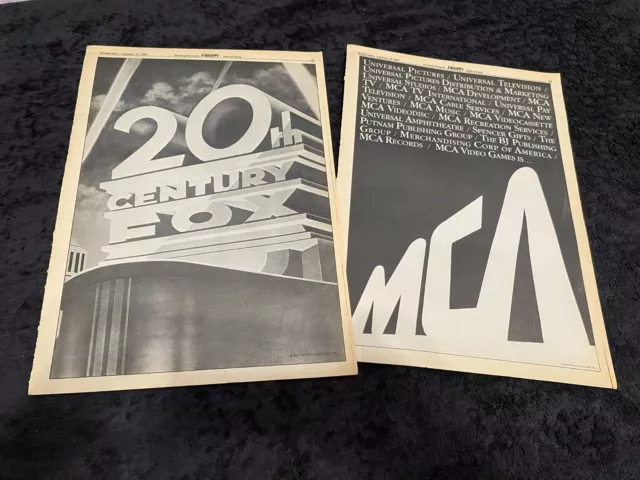 HOLLYWOOD STUDIO with 20TH CENTURY FOX logo 1983 ad on top of art