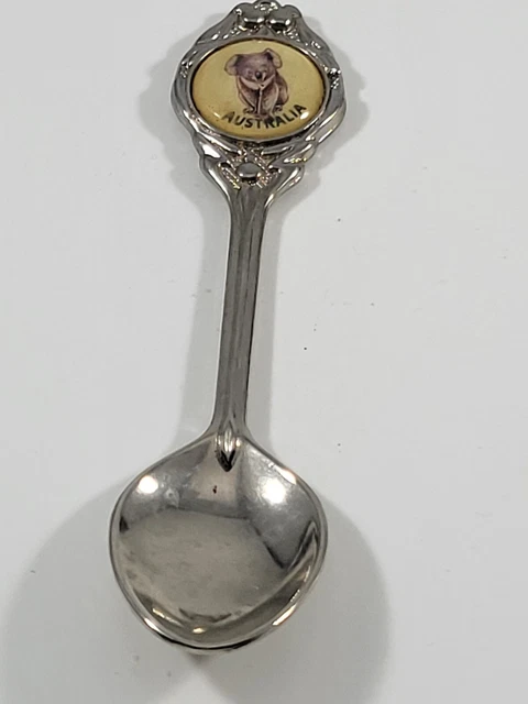 Vintage Souvenir Spoon Australia Koala Bear Silver Tone NCV ORNATE