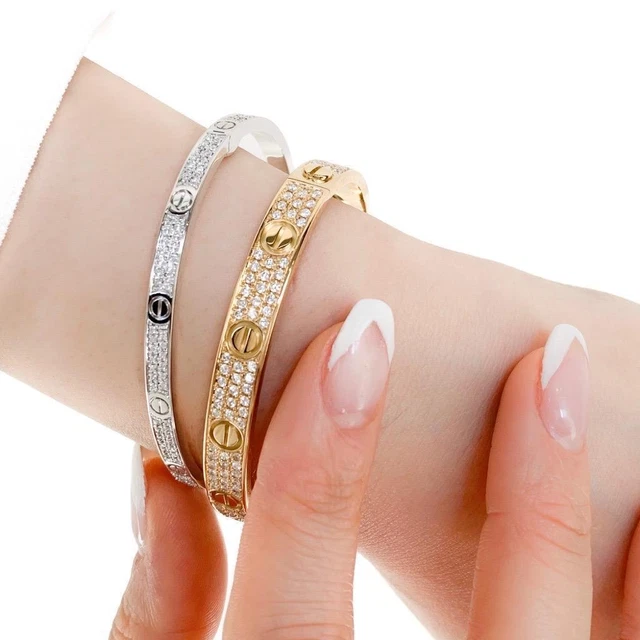 Cartier Love Breath 17 Sm Wg Diamond Bracelet _86321