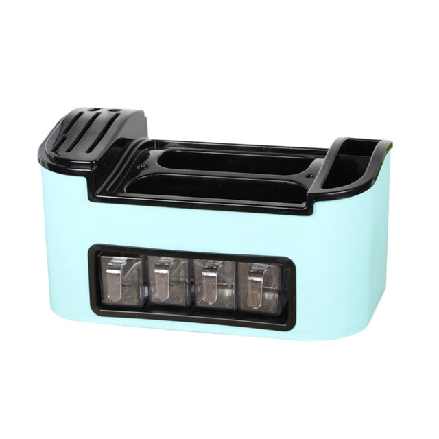 1 pieza Bloque de cubiertos de cocina Caja de condimento Estante Utensilio Portavajilla