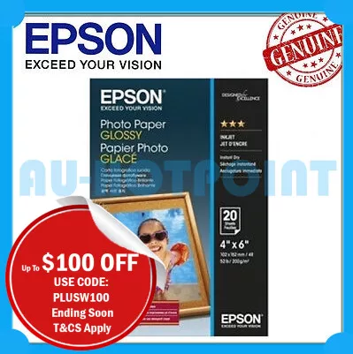 Epson Genuine S042544 5x7" Glossy Photo Paper (20 Sheets) 200GSM 127mmx178mm