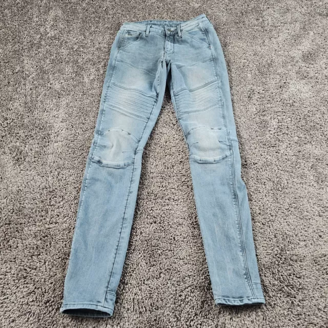 G Star Raw Jeans Womens 27 Gray 5620 Mid Skinny Custom Light Stretch 24x31