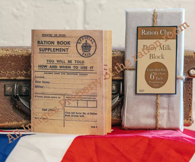 WW2-1940s-Wartime Flavour RATION BOOK-MILK CHOCOLATE Nostalgic Sweet Gift Set