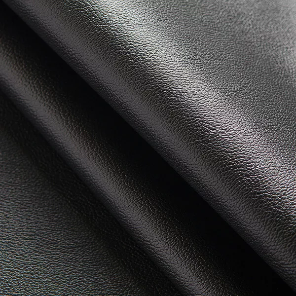 1-40 Yards Faux Leather Fabric Solid Black Upholstery Marine Vinyl