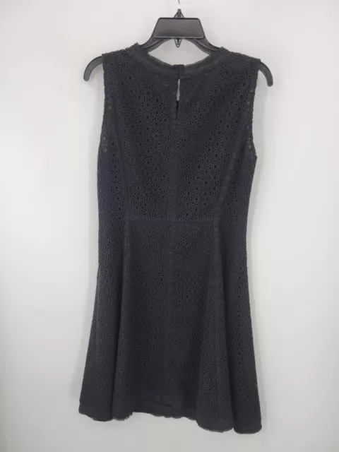 Armani Collezioni Dress Womens 10 Black Sleeveless Eyelet Fit & Flare Career 3