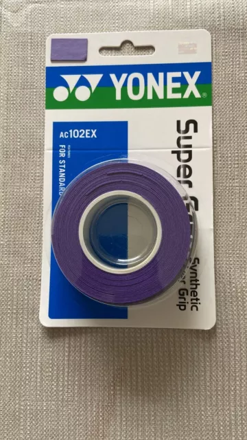 Yonex Ac102Ex Super Grap Overgrip - Pack Of 3 Grips - Deep Purple - Rrp £15