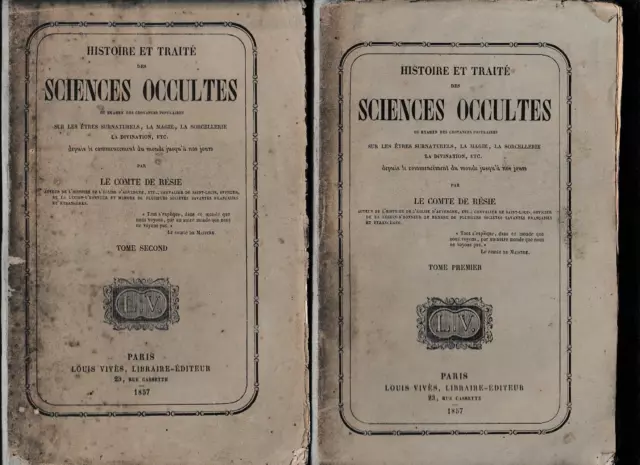 De Resie - Histoire Et Traite Des Sciences Occultes Livre Ancien Esoterisme