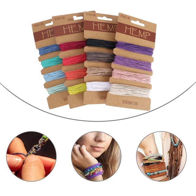 16 Colors Mm Farbiges Hanfseil Armbänder Perlen Weihnachten Schlüsselanhänger