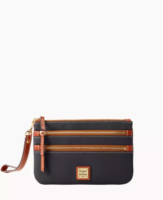 Dooney & Bourke Pebble Grain Triple Zip Wristlet