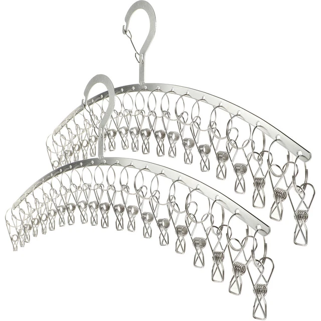 2 pz 20 clip supporto biancheria acciaio inossidabile supporto biancheria Silver
