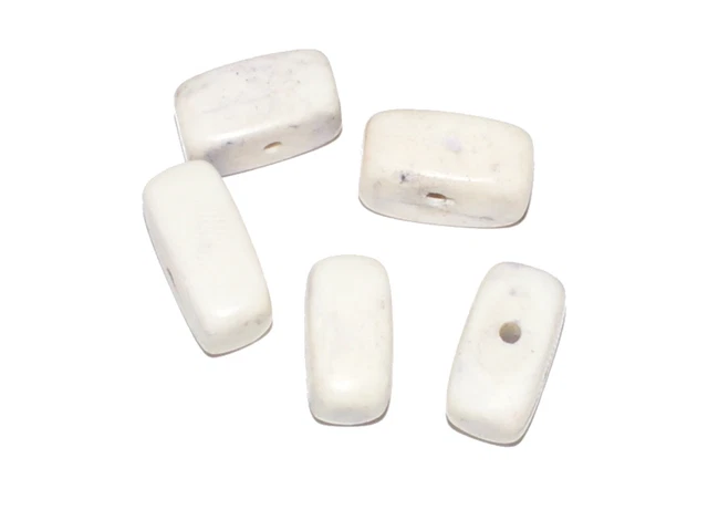 Knochenperlen Bone Rinderhorn Walze 15 x 9 mm Naturperlen 5 Stck. #KNO40-VA