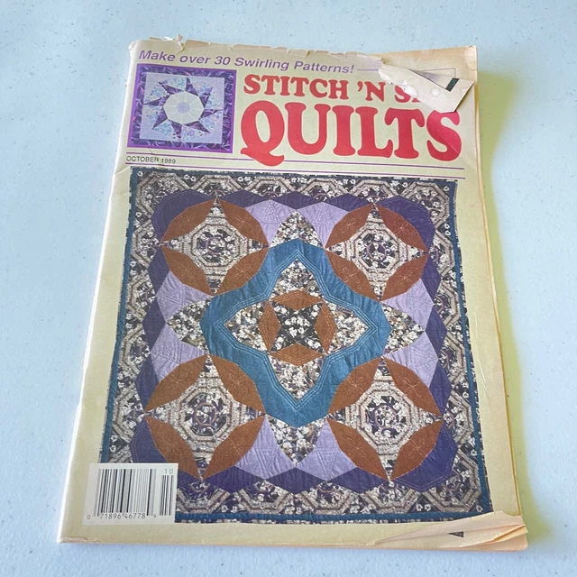VINTAGE QUILTING CRAFT magazine stitch' n sew quilts october 1989 swirl