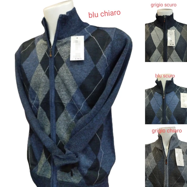 Maglione Uomo Invernale Zip Pullover Cardigan  Maglia a lupetto dolcevita