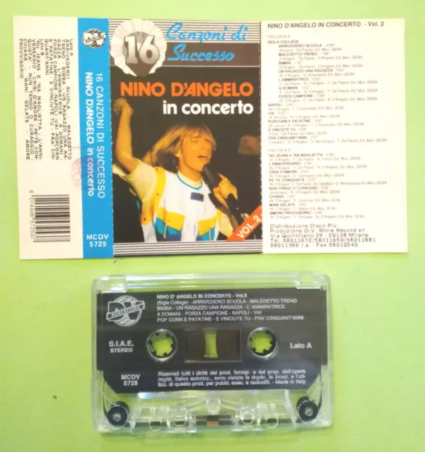 Mc Nino D'Angelo In Concerto Musicassetta 16 Canzoni Di Successo Neomelodica Pop