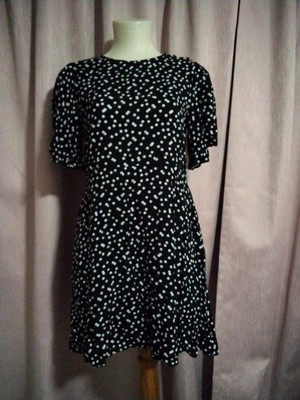 Zara Basic Fit And Flare Polka Dot Dress Size M