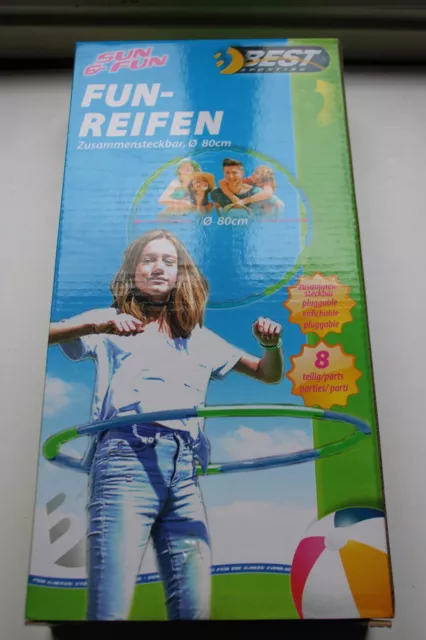 LED Hoop Fun Reifen | Ø 80 cm | grün/blau | Gymnastikreifen für Kinder mit Licht