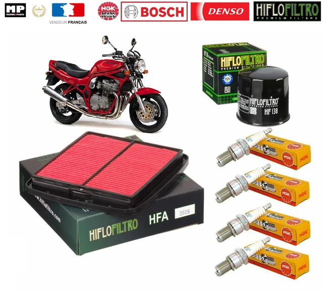 Kit Entretien Vidange Complet Pour Suzuki GSF Bandit 650 (2007-2008) - Filtre à Huile, Bougies, Huile Ipone, Neuf
