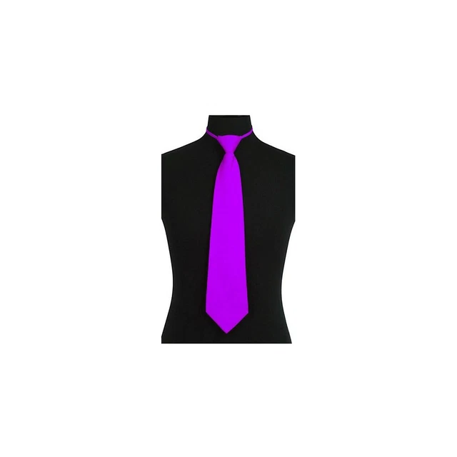New Poly Men ready knot pre tied neck tie solid formal wedding bush lavender