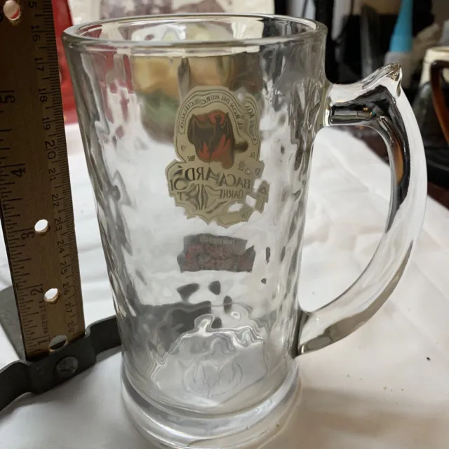Bacardi Oakheart Smooth Spiced Rum Glass Mug Beer Stein 6" 2