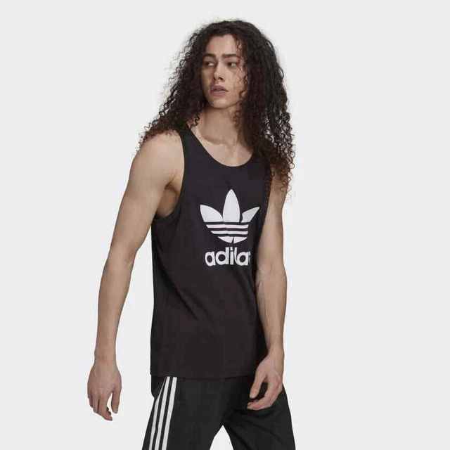 ADIDAS ORIGINALS CANOTTA Trefoil Trifoglio Uomo Nero H06634