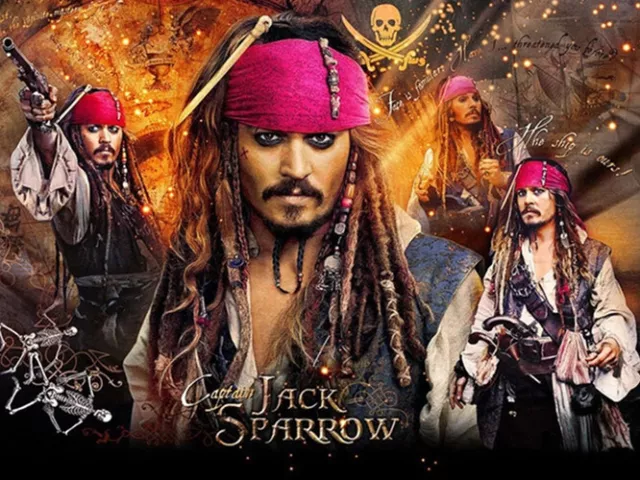 Pirates Of The Caribbean Captain Jack 5D Full Diamond Painting Kits DIY UK Gifts