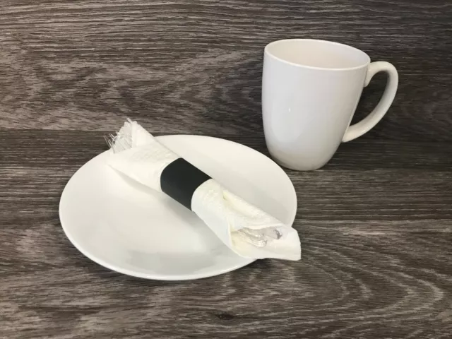4.25 x 1.5 Black Napkin Bands (500) Self Adhesive Ships Free ($0.016/pc)