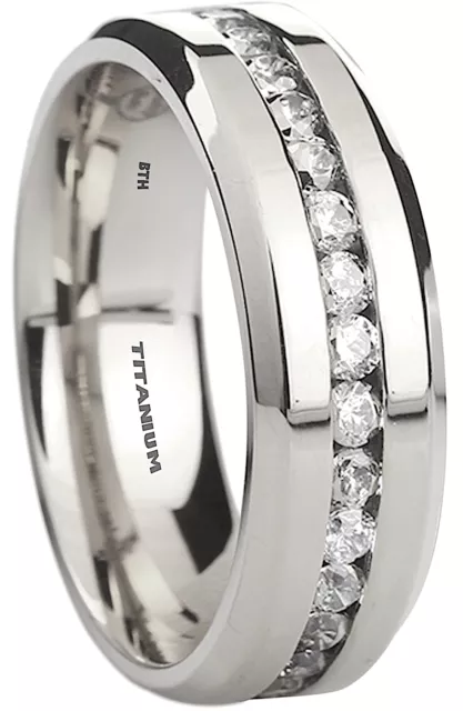 New Boxed Mens Classic Titanium Wedding Engagement Band Ring
