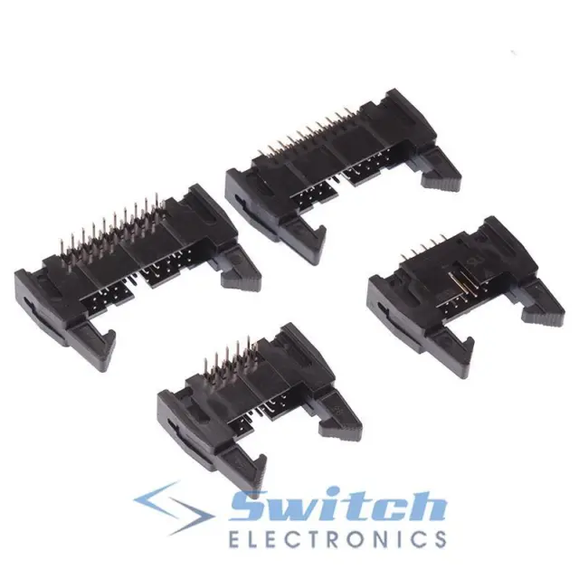10 to 64 Way IDC Latched PCB Plug Connector 2.54mm Straight or Right Angle