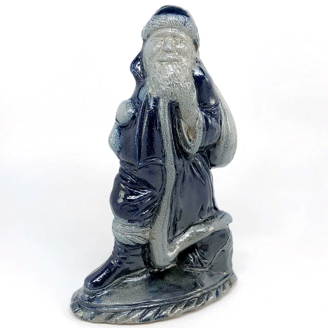 ROWE POTTERY WORKS Santa Claus Figurine Christmas Salt Glaze Stoneware