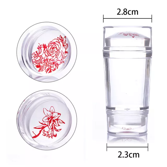 Nail Art Clear Jelly Head Silicone Stamper Scraper Transparent Stamping Transfer