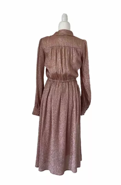 Runway Marc Jacobs Tie Front Silk Metallic Dress Womens Size 2 Retail $1200 3