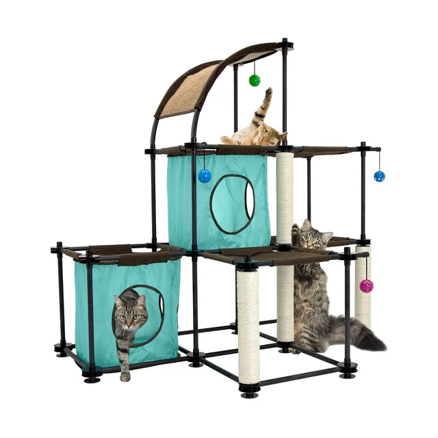 Kitty City Claw Indoor Mega Kit Cat Furniture, Corrugate Cat Scratcher, Cat Bed