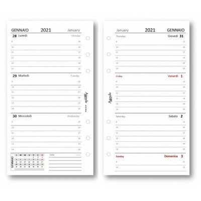 Agenda RICAMBIO AGENDA FULLTIME GIORNALIERA 9x17 