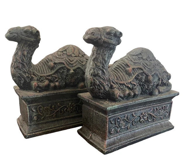 Cast Iron Rustic Pair of Egyptian Camel Bookends