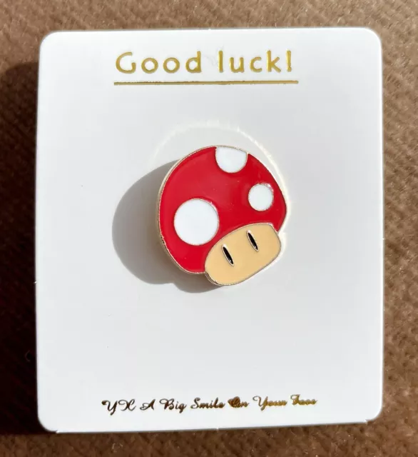 Nintendo Game Super Mario Bros Super Mushroom Cute Pin Enamel Badge